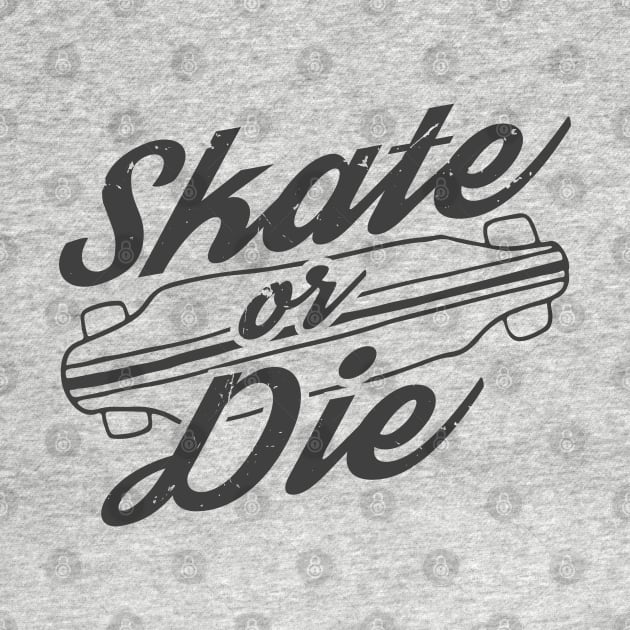 Skate Or Die Logo Longboarder by atomguy